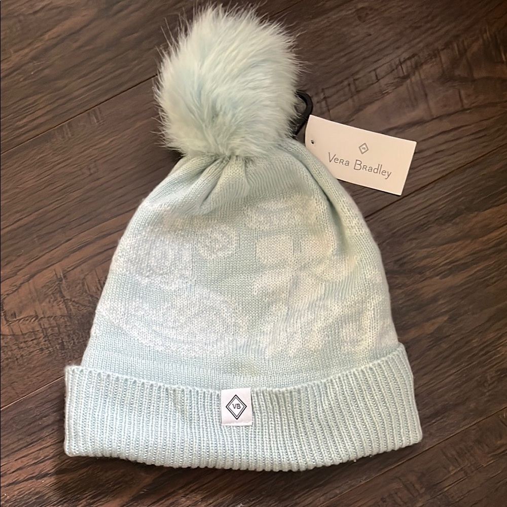 Vera Bradley Blue Pom Pom Knit Hat